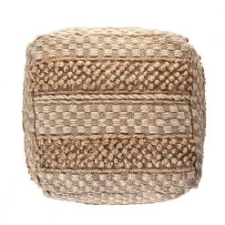 Natural Jute Brown Blocks Checks Pouf by LR Home 11 Natural Jute Brown Blocks Checks Pouf by LR Home -Cheap LR Home Store natural lr home ottomans poufs99759nat1616 4f 1000