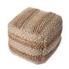 Natural Jute Brown Blocks Checks Pouf by LR Home 1 Natural Jute Brown Blocks Checks Pouf by LR Home -Cheap LR Home Store natural lr home ottomans poufs99759nat1616 64 1000
