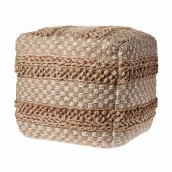 Natural Jute Brown Blocks Checks Pouf by LR Home 10 Natural Jute Brown Blocks Checks Pouf by LR Home -Cheap LR Home Store natural lr home ottomans poufs99759nat1616 c3 1000