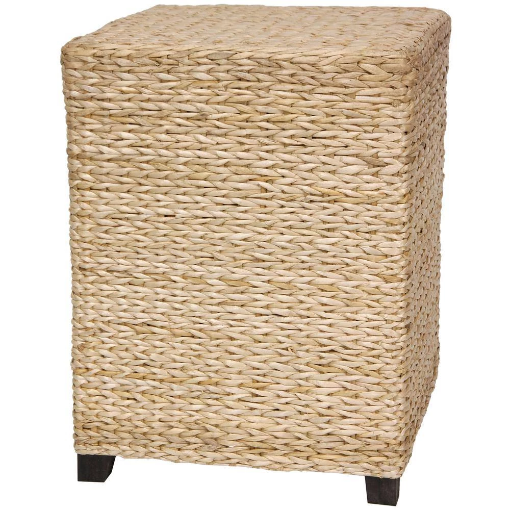 18.5 in. Rush Grass Square Stand in Natural by Oriental Furniture 4 18.5 in. Rush Grass Square Stand in Natural by Oriental Furniture - Image 2
