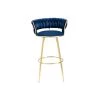35 in. Navy Blue Velvet Metal Frame Cushioned Bar Stool with Gold Metal Legs by HOMEFUN -Cheap LR Home Store navy blue homefun bar stools hfhdsn 9882ny 64 1000