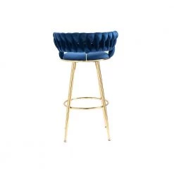35 in. Navy Blue Velvet Metal Frame Cushioned Bar Stool with Gold Metal Legs by HOMEFUN 18 35 in. Navy Blue Velvet Metal Frame Cushioned Bar Stool with Gold Metal Legs by HOMEFUN -Cheap LR Home Store navy blue homefun bar stools hfhdsn 9882ny 76 1000
