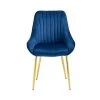 Modern Navy Blue Velvet Upholstered High Back Dining Chair with 4 Golden Metal Legs by HOMEFUN -Cheap LR Home Store navy blue homefun dining chairs hfhdsn 887ny 64 1000