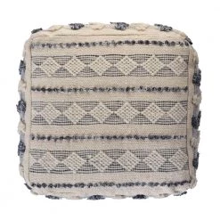 Tufted Navy / Ivory 18 in. Geometric Pattern Pouf by LR Home 12 Tufted Navy / Ivory 18 in. Geometric Pattern Pouf by LR Home -Cheap LR Home Store navy blue ivory lr home ottomans poufs99764nvi1612 1f 1000