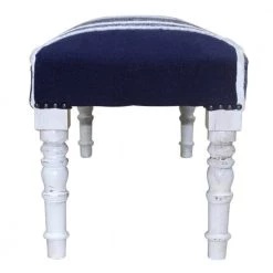 Minimal 47 in. Navy Blue Cotton Checks Plaid Bench with White Legs by LR Home 13 Minimal 47 in. Navy Blue Cotton Checks Plaid Bench with White Legs by LR Home -Cheap LR Home Store navy blue lr home bedroom benches bench99071nav3b14 4f 1000