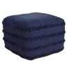 Solid Navy Blue 18 in. x 18 in. x 14 in. Textured Stripe Pouf Ottoman by LR Home -Cheap LR Home Store navy blue lr home ottomans poufs34050nav1612 64 1000