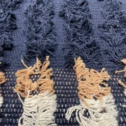 Shabby Chic Navy Blue / Peach 18" x 14" Square Rustic Textured Cotton Pouf by LR Home 14 Shabby Chic Navy Blue / Peach 18" x 14" Square Rustic Textured Cotton Pouf by LR Home -Cheap LR Home Store navy blue peach lr home ottomans poufs34036nav1612 4f 1000