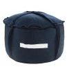 Solid Textured Navy Blue / White Indoor Outdoor Pouf with Handles by LR Home -Cheap LR Home Store navy blue white lr home ottomans poufs34015nav2012 64 1000