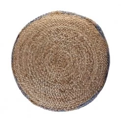 Natural Jute Navy Gray Geometric Pouf by LR Home 12 Natural Jute Navy Gray Geometric Pouf by LR Home -Cheap LR Home Store navy gray lr home ottomans poufs99756nnv1616 4f 1000