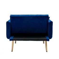 Navy Modern Velvet Tufted Chaise Lounge Chair with Golden Metal Legs by HOMEFUN -Cheap LR Home Store navy homefun chaise lounges hfhdsn 853ny 44 1000
