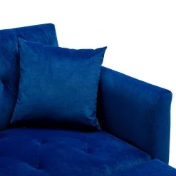 Navy Modern Velvet Tufted Chaise Lounge Chair with Golden Metal Legs by HOMEFUN -Cheap LR Home Store navy homefun chaise lounges hfhdsn 853ny 76 1000