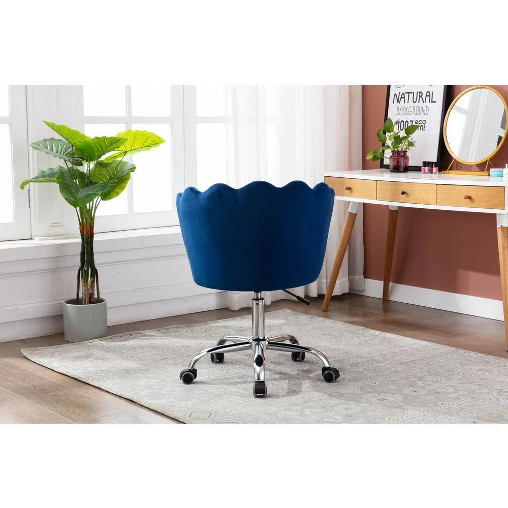 Navy Velvet Upholstered Adjustable Hight Swivel Shell Task Chair by HOMEFUN 12 Navy Velvet Upholstered Adjustable Hight Swivel Shell Task Chair by HOMEFUN - Image 10