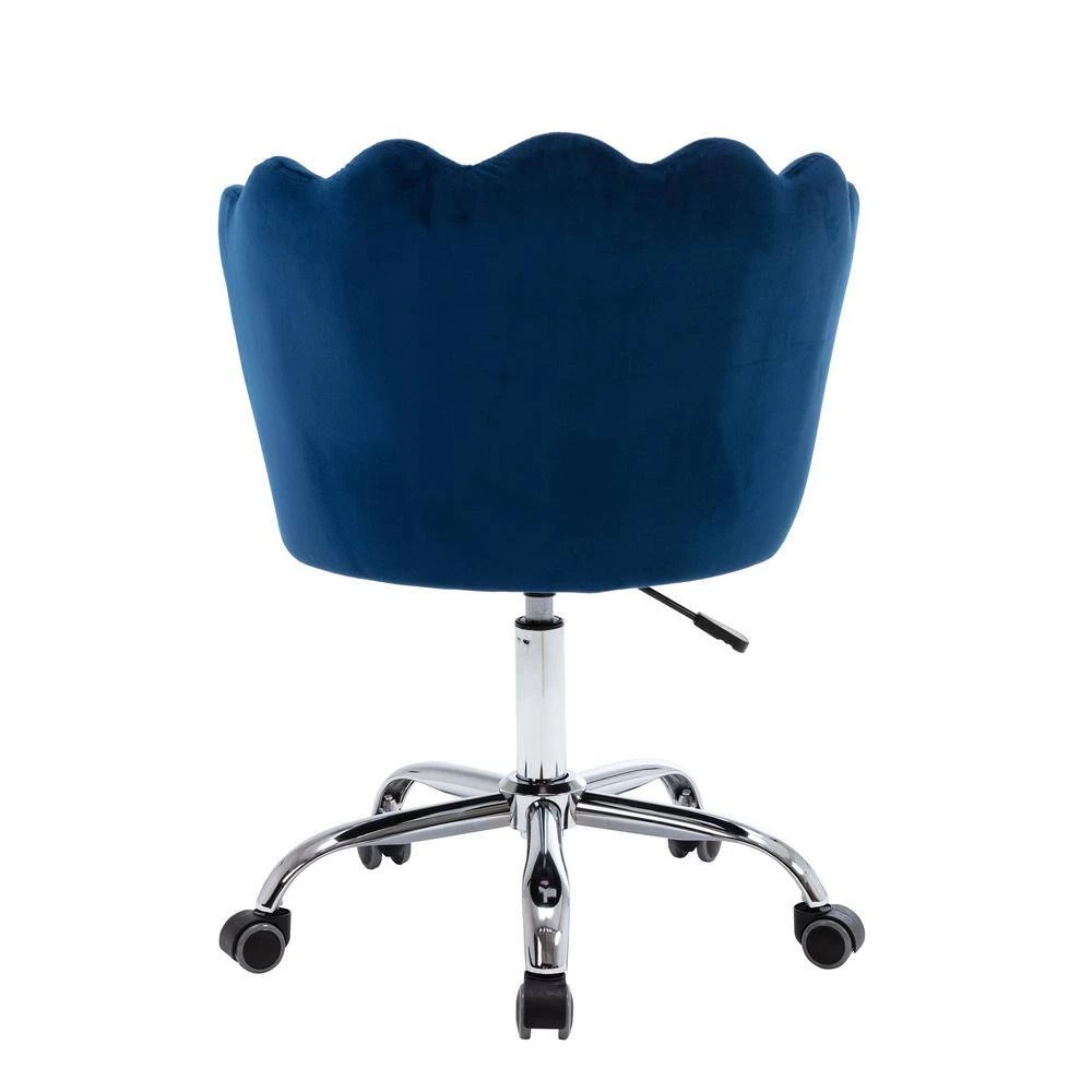 Navy Velvet Upholstered Adjustable Hight Swivel Shell Task Chair by HOMEFUN 5 Navy Velvet Upholstered Adjustable Hight Swivel Shell Task Chair by HOMEFUN - Image 3