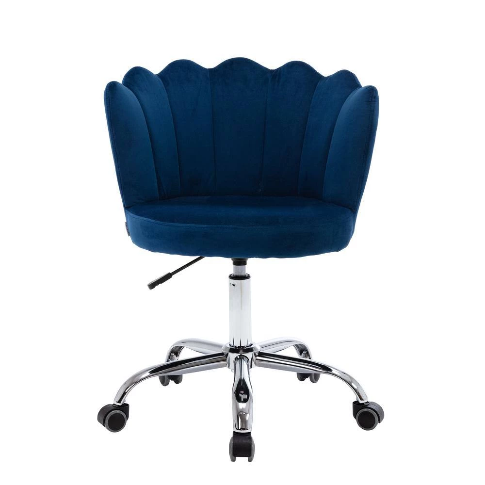Navy Velvet Upholstered Adjustable Hight Swivel Shell Task Chair by HOMEFUN 6 Navy Velvet Upholstered Adjustable Hight Swivel Shell Task Chair by HOMEFUN - Image 4