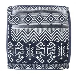 Simple Navy Blue / White Southwestern Traditional Tribal Pouf Ottoman by LR Home 13 Simple Navy Blue / White Southwestern Traditional Tribal Pouf Ottoman by LR Home -Cheap LR Home Store navy white lr home ottomans poufs34042blu1612 a0 1000