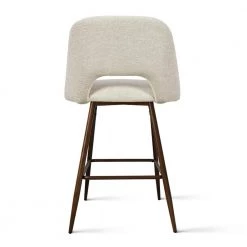 Oatmeal Fabric Upholstered 26 in. Metal Frame High Back Counter Stool (Set of 2) (19 in. W x 36 in. H) by Elevens -Cheap LR Home Store oatmeal elevens bar stools edwin midbar walnut beige 66 1000