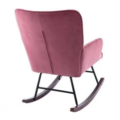 Pink Modern Velvet Tufted Rocking Accent Chair with Wood Base by HOMEFUN -Cheap LR Home Store pink homefun accent chairs hfhdsn 863pk 44 1000