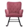 Pink Modern Velvet Tufted Rocking Accent Chair with Wood Base by HOMEFUN -Cheap LR Home Store pink homefun accent chairs hfhdsn 863pk 64 1000