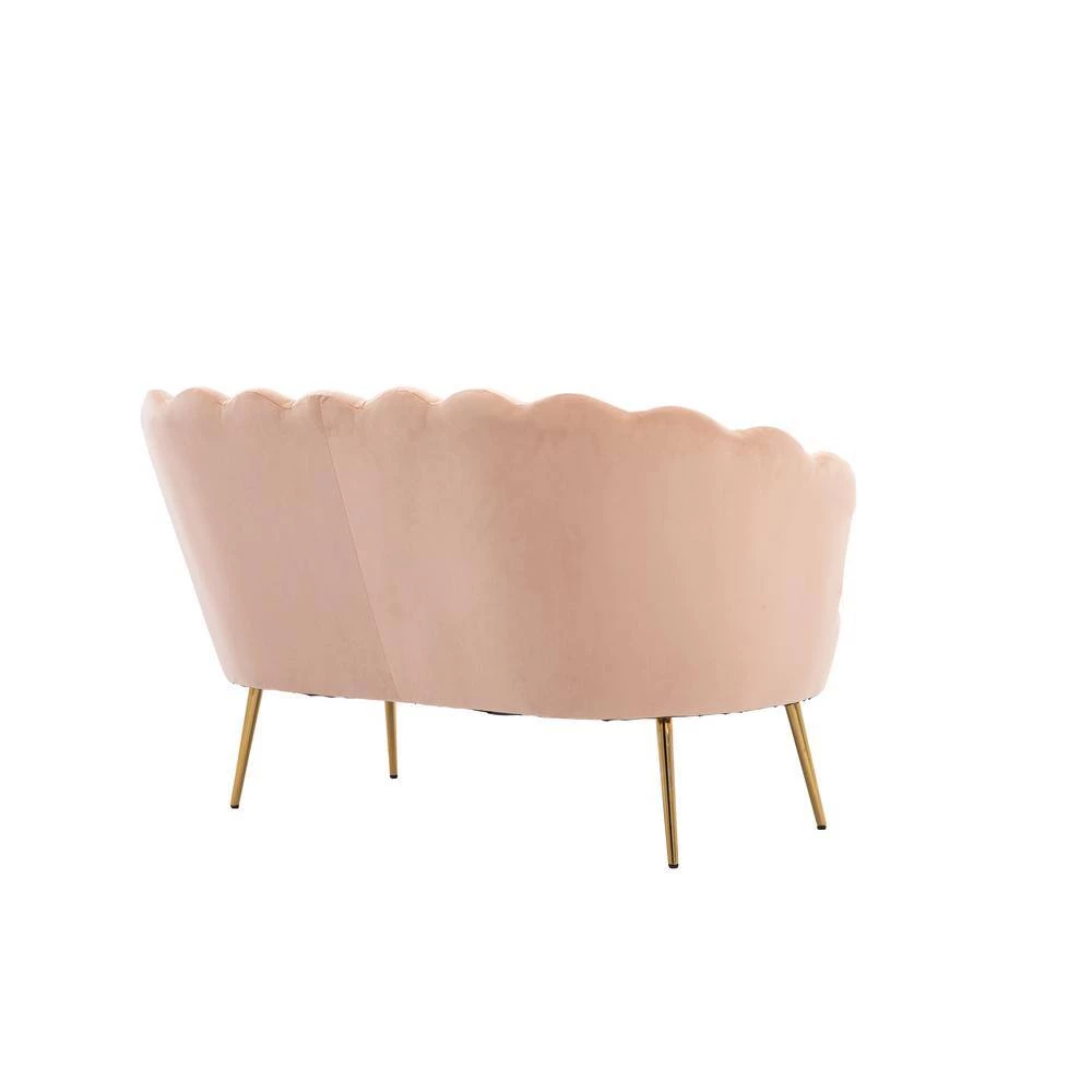 Antwan 52.4 in. Pink Modern Velvet Upholstered Tuxedo Arm 2-Seats Loveseats with Metal Legs by HOMEFUN 11 Antwan 52.4 in. Pink Modern Velvet Upholstered Tuxedo Arm 2-Seats Loveseats with Metal Legs by HOMEFUN - Image 9