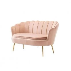 Antwan 52.4 in. Pink Modern Velvet Upholstered Tuxedo Arm 2-Seats Loveseats with Metal Legs by HOMEFUN 20 Antwan 52.4 in. Pink Modern Velvet Upholstered Tuxedo Arm 2-Seats Loveseats with Metal Legs by HOMEFUN -Cheap LR Home Store pink homefun loveseats hfhdsn 148p 4f 1000