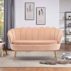 Antwan 52.4 in. Pink Modern Velvet Upholstered Tuxedo Arm 2-Seats Loveseats with Metal Legs by HOMEFUN 19 Antwan 52.4 in. Pink Modern Velvet Upholstered Tuxedo Arm 2-Seats Loveseats with Metal Legs by HOMEFUN -Cheap LR Home Store pink homefun loveseats hfhdsn 148p c3 1000