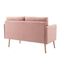 56 in. Wide Pink Modern Velvet Upholstered 2-Seater Loveseat with Rose Golden Metal Legs by HOMEFUN 17 56 in. Wide Pink Modern Velvet Upholstered 2-Seater Loveseat with Rose Golden Metal Legs by HOMEFUN -Cheap LR Home Store pink homefun loveseats hfhdsn 865pk 1f 1000