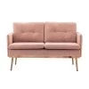 56 in. Wide Pink Modern Velvet Upholstered 2-Seater Loveseat with Rose Golden Metal Legs by HOMEFUN 2 56 in. Wide Pink Modern Velvet Upholstered 2-Seater Loveseat with Rose Golden Metal Legs by HOMEFUN -Cheap LR Home Store pink homefun loveseats hfhdsn 865pk 64 1000