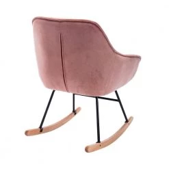 Pink Modern Velvet Rocking Accent Chair with Wood Base by HOMEFUN -Cheap LR Home Store pink homefun rockers gliders ottomans hfhdsn 856pk 1f 1000