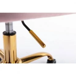 Pink Velvet Upholstered Swivel Homeoffice Height Adjustable Task Chair with Gold Base and 360° Castor Wheels by HOMEFUN 19 Pink Velvet Upholstered Swivel Homeoffice Height Adjustable Task Chair with Gold Base and 360° Castor Wheels by HOMEFUN -Cheap LR Home Store pink homefun task chairs hfhdsn 190zhpk 76 1000