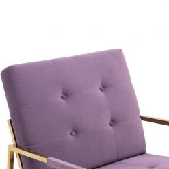 Modern Purple Velvet Comfortable Relax Rocking Arm Chair with Stainless Steel Feet by HOMEFUN -Cheap LR Home Store purple homefun accent chairs hfhdsn 900pl 1f 1000