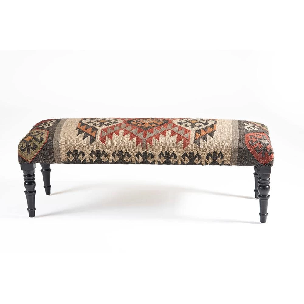 Bohemian Vanity Red/Beige Indoor Upholstered Bench by LR Home 2 Bohemian Vanity Red/Beige Indoor Upholstered Bench by LR Home