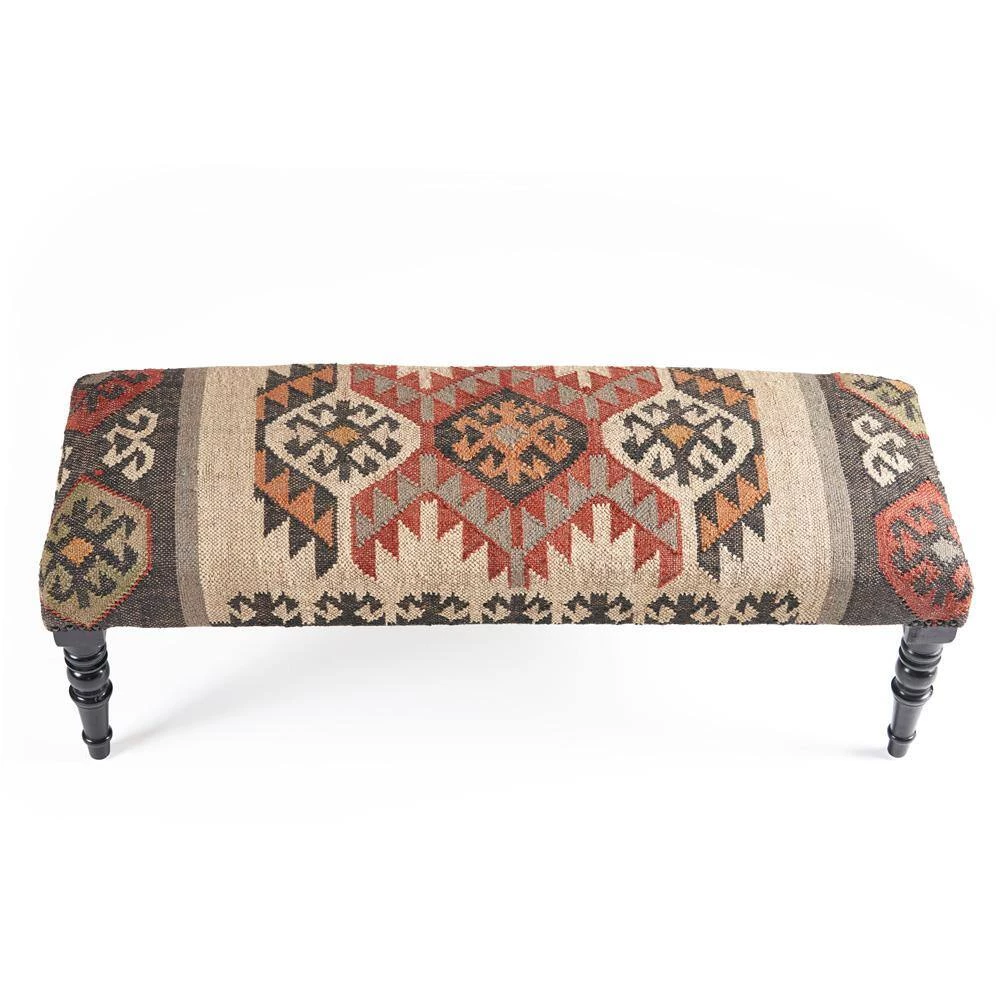 Bohemian Vanity Red/Beige Indoor Upholstered Bench by LR Home 9 Bohemian Vanity Red/Beige Indoor Upholstered Bench by LR Home - Image 8