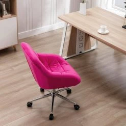 Red Home Office Ergonomic Chair with Upholstered Vanity and Adjustable Swivel by HOMEFUN -Cheap LR Home Store red homefun task chairs hfhdof 009r 44 1000