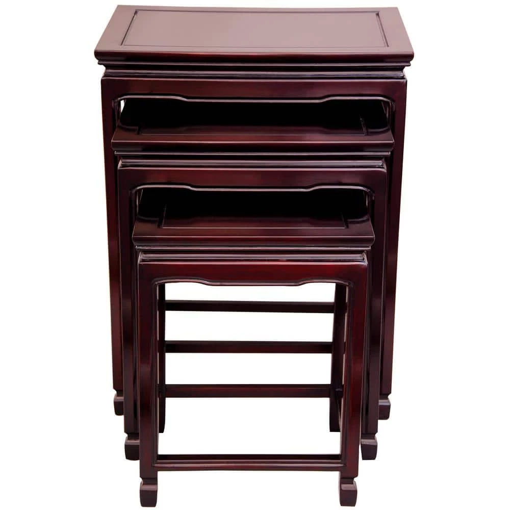 Nesting Red 3-Piece Nesting End Table by Oriental Furniture 3 Nesting Red 3-Piece Nesting End Table by Oriental Furniture