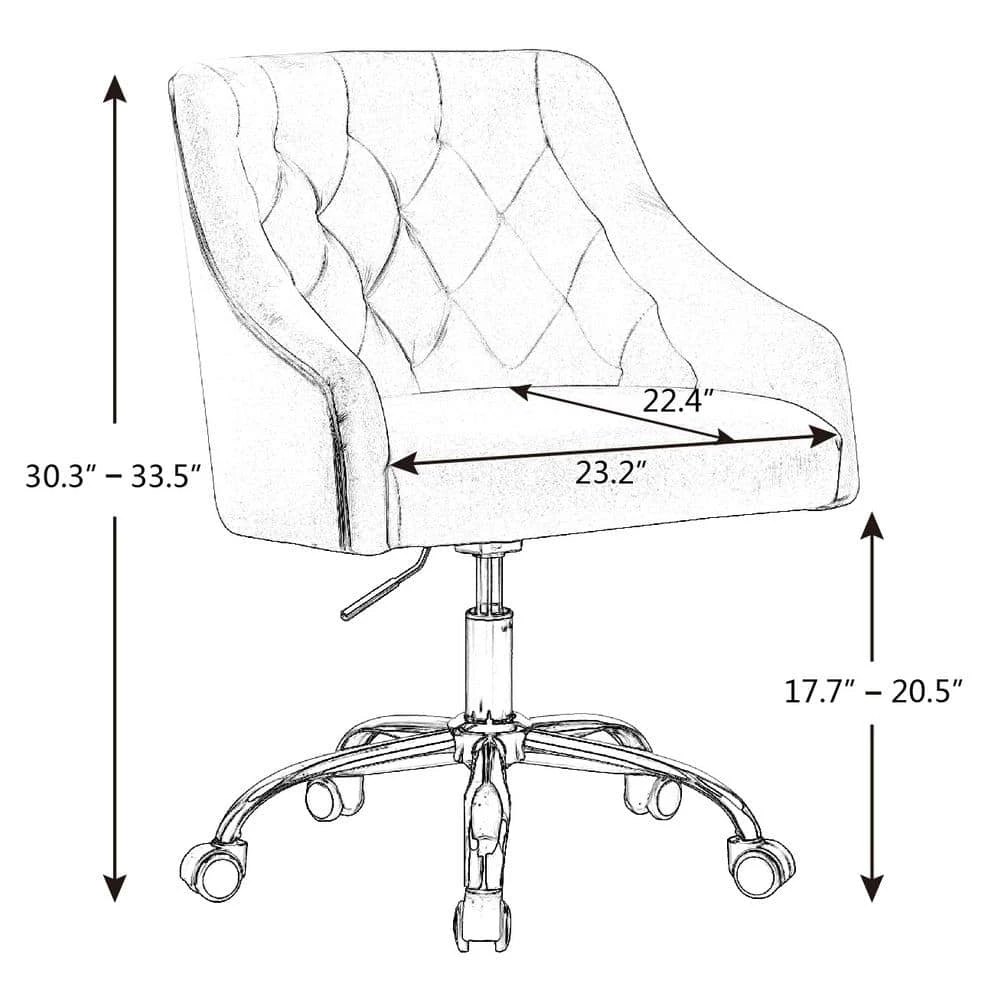 Rose Carmine Velvet Upholstered Swivel Task Chair by HOMEFUN 10 Rose Carmine Velvet Upholstered Swivel Task Chair by HOMEFUN - Image 8