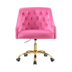 Rose Carmine Velvet Upholstered Swivel Task Chair by HOMEFUN 17 Rose Carmine Velvet Upholstered Swivel Task Chair by HOMEFUN -Cheap LR Home Store rose carmine homefun task chairs hfhdsn 168rc 4f 1000