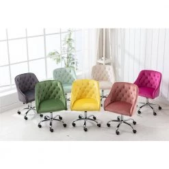 Rose Red Modern Leisure Velvet Upholstered Swivel Task Chair by HOMEFUN 18 Rose Red Modern Leisure Velvet Upholstered Swivel Task Chair by HOMEFUN -Cheap LR Home Store rose red homefun task chairs hfhdsn 836rc 44 1000