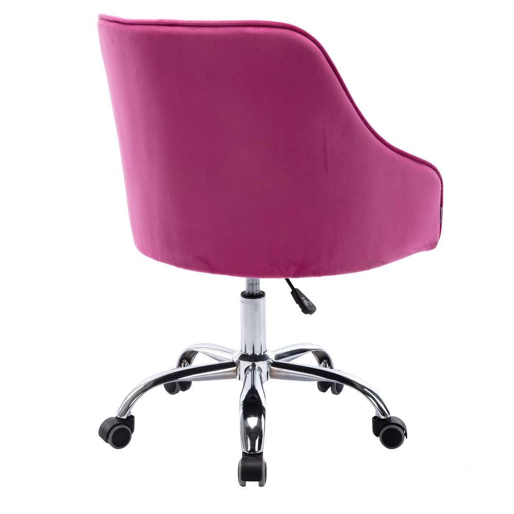 Rose Red Modern Leisure Velvet Upholstered Swivel Task Chair by HOMEFUN 7 Rose Red Modern Leisure Velvet Upholstered Swivel Task Chair by HOMEFUN - Image 5