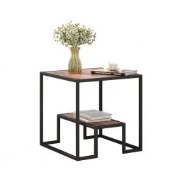 22 in.Modern Rustic Brown Oak Wooden Top Nesting End Table with 2-Tier by HOMEFUN -Cheap LR Home Store rustic brown homefun nesting tables hfhdsn 050rb c3 1000