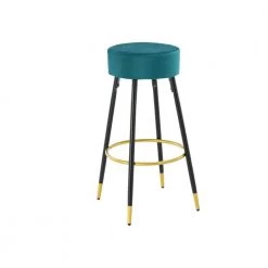 30 in. Teal Metal Frame Bar Stool with Velvet Seat (Set of 2) by HOMEFUN 15 30 in. Teal Metal Frame Bar Stool with Velvet Seat (Set of 2) by HOMEFUN -Cheap LR Home Store teal homefun bar stools hfhdof 052tl 4f 1000