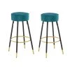 30 in. Teal Metal Frame Bar Stool with Velvet Seat (Set of 2) by HOMEFUN -Cheap LR Home Store teal homefun bar stools hfhdof 052tl 64 1000