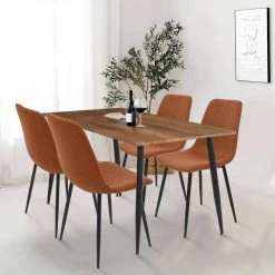 5-Piece Rectangular MDF Top Dining Table Set Dining Room Set by Elevens -Cheap LR Home Store terra elevens dining room sets charls bingo terra 4 31 1000
