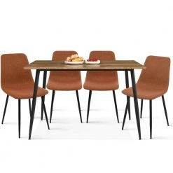 5-Piece Rectangular MDF Top Dining Table Set Dining Room Set by Elevens