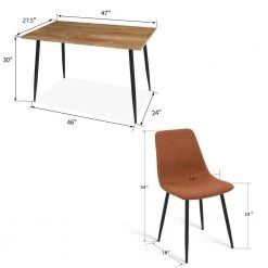 5-Piece Rectangular MDF Top Dining Table Set Dining Room Set by Elevens -Cheap LR Home Store terra elevens dining room sets charls bingo terra 4 c3 1000