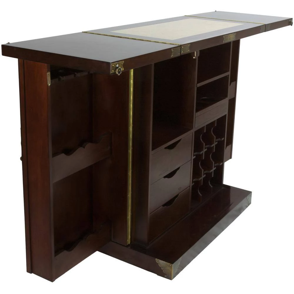 Walnut Korean Antique Style Liquor Cabinet Wine Bar Cabinet by Oriental Furniture 6 Walnut Korean Antique Style Liquor Cabinet Wine Bar Cabinet by Oriental Furniture - Image 4