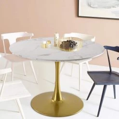 Faux Marble White Round Pedestal Table by Elevens 13 Faux Marble White Round Pedestal Table by Elevens -Cheap LR Home Store white elevens kitchen dining tables harris 31 1000