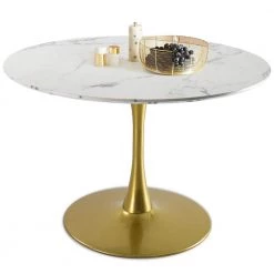 Faux Marble White Round Pedestal Table by Elevens 11 Faux Marble White Round Pedestal Table by Elevens -Cheap LR Home Store white elevens kitchen dining tables harris c3 1000