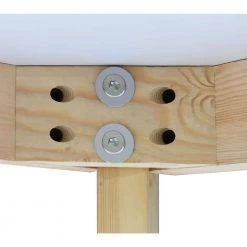 32 in. x 32 in. x 35 in. Round White Solid Wood MDF Counter Table by Elevens -Cheap LR Home Store white elevens kitchen dining tables norman counter 4f 1000