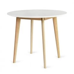 35.5 in. x 35.5 in. Round White Pine Solid Wood MDF Dining Table by Elevens