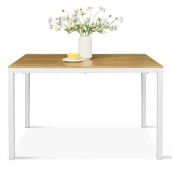 47 in. x 32 in. Rectangle White MDF Wood Dining Table by Elevens
